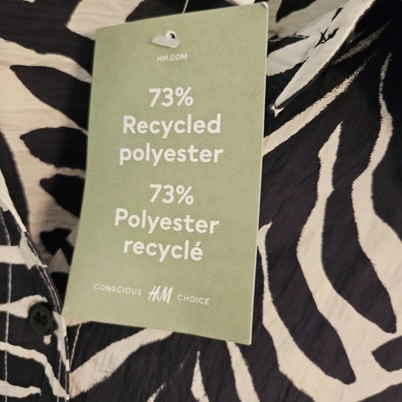 H&M Black and White Leaf Pattern Tunic - Picture 8 of 10